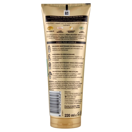Pantene Pro-V Lisci Effetto Seta Balsamo Intensivo 3 Minute Miracle 220 ml